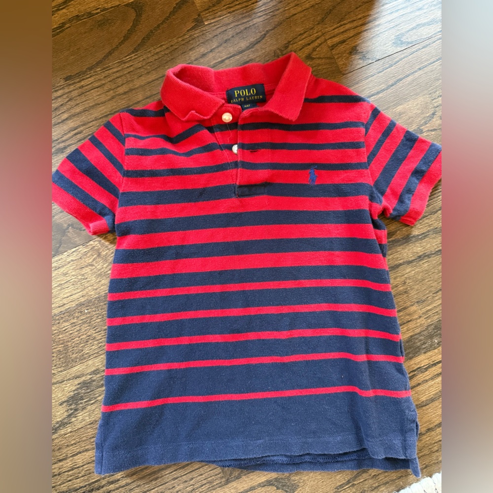 Polo by Ralph Lauren Red and Blue Striped Polo Shirt